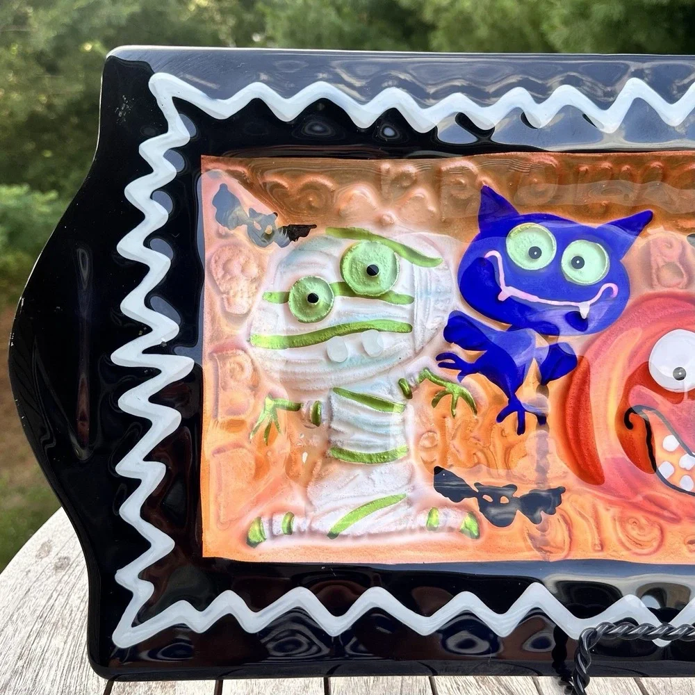 Halloween Fused Glass Tray Platter 20